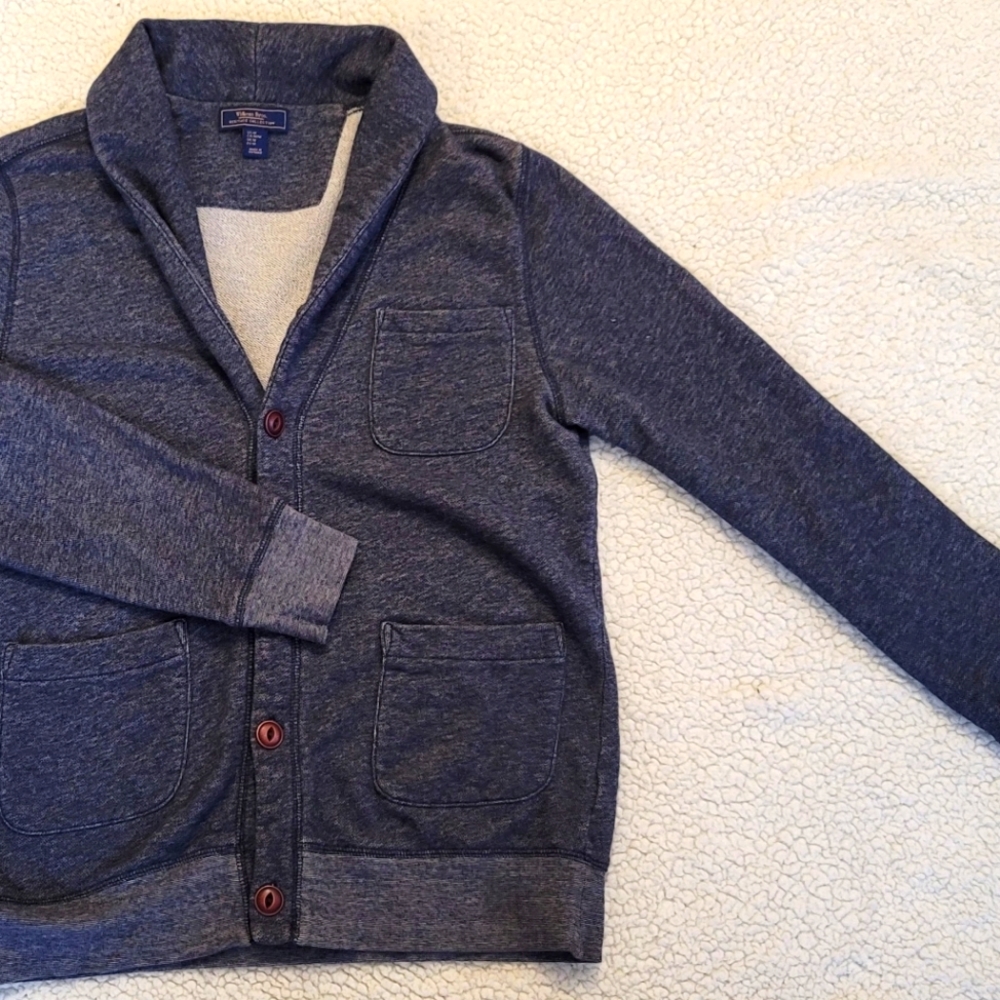 Wilkins Bros Slim Navy Heather Cartigan Size Medium